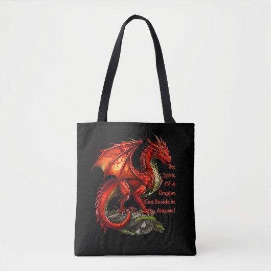 Tote Bag Dragon vert rouge, l'esprit peut résider en tout (Devant)