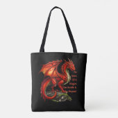 Tote Bag Dragon vert rouge, l'esprit peut résider en tout (Dos)
