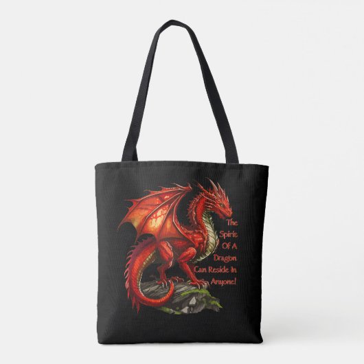 Tote Bag Dragon vert rouge, l'esprit peut résider en tout (Dos)