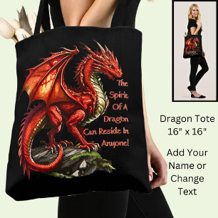 Tote Bag Dragon vert rouge, l'esprit peut résider en tout