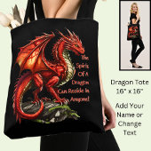 Tote Bag Dragon vert rouge, l'esprit peut résider en tout