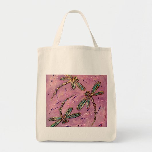 Tote Bag Dragonflies rose Fizz (Devant)