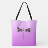 Tote Bag Dragonfly - argent, or, violet et noir (Dos)