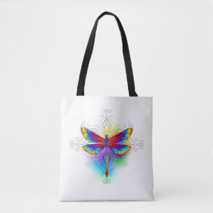 Tote Bag Dragonfly en arc-en-ciel