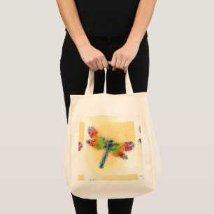 Tote Bag Dragonfly en verre tendu (jaune)