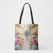 Tote Bag Dragonfly Et Fleurs sauvages (Devant)