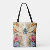 Tote Bag Dragonfly Et Fleurs sauvages (Dos)