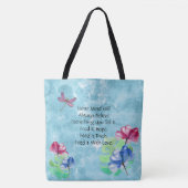 Tote Bag Dragonfly Et Floral Aquarelle Laver (Devant)
