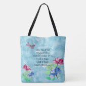 Tote Bag Dragonfly Et Floral Aquarelle Laver (Dos)
