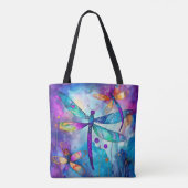 Tote Bag Dragonfly Garden Blues 1 (Dos)