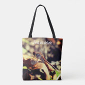 Tote Bag Dragonfly On Dried Leaf Close Up Personnalisé (Dos)