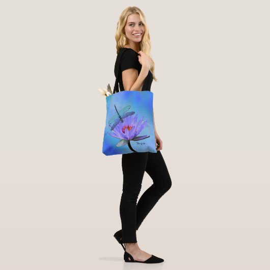 Tote Bag Dragonfly on Water Lily All Over Print Fourre-tout (Sur le modèle)