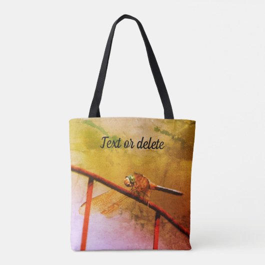 Tote Bag Dragonfly on Wire Fence Abstract (Dos)
