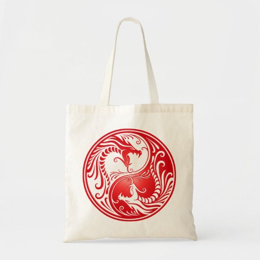 Tote Bag Dragons de Yin Yang, rouges (Devant)