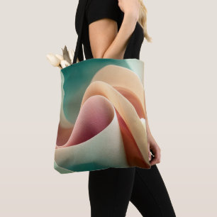 Tote Bag Drapé abstrait avec dégradé pastel fluide