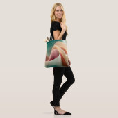 Tote Bag Drapé abstrait avec dégradé pastel fluide (Sur le modèle)