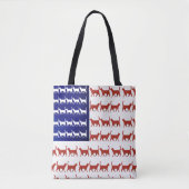 Tote Bag Drapeau 4 juillet chat rouge blanc et bleu (Devant)