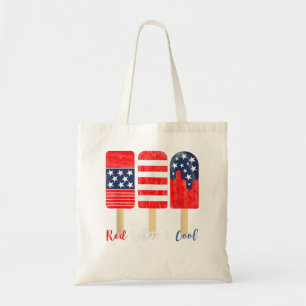 Tote Bag Drapeau 4 juillet rouge blanc et Cool américain
