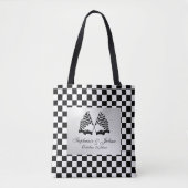 Tote Bag Drapeau à damier de voitures de course (Devant)