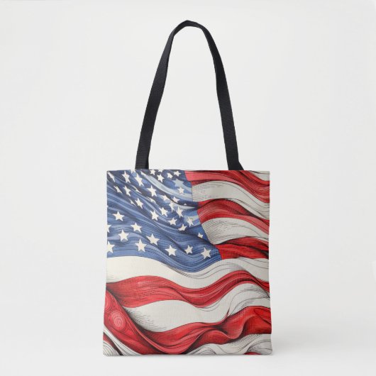 Tote Bag Drapeau américain (Devant)