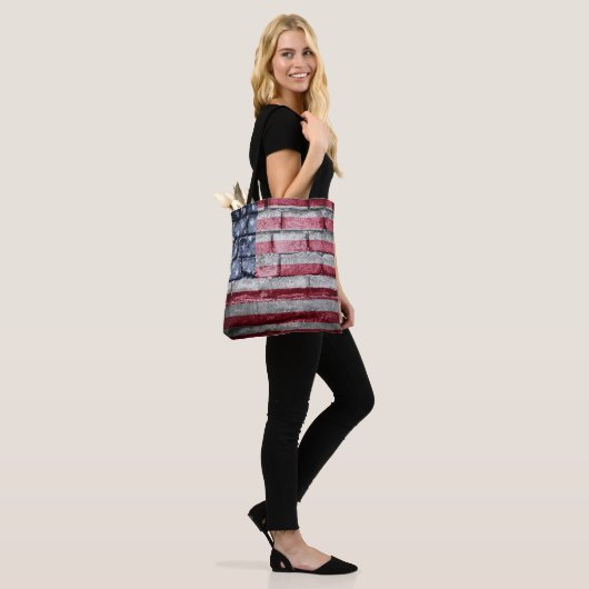 Tote Bag Drapeau américain (Sur le modèle)