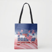 Tote Bag Drapeau américain 4 juillet (Devant)