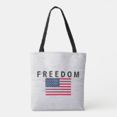 Tote Bag Drapeau Américain Avec Texte Libre Sur Birch (Dos)