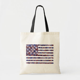 Tote Bag Drapeau américain coloré étoilé et rayé d'Amérique