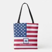 Tote Bag Drapeau américain Customisé Monogramme 4 juillet (Dos)
