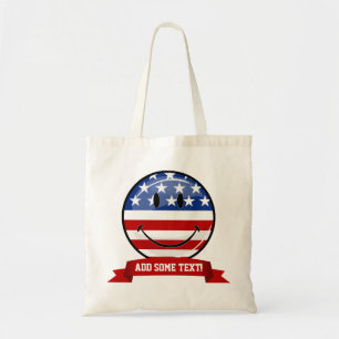 Tote Bag Drapeau américain de sourire