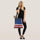 Tote Bag Drapeau américain de style Grunge (Sur le modèle)