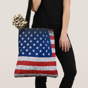 Tote Bag Drapeau américain de style Grunge