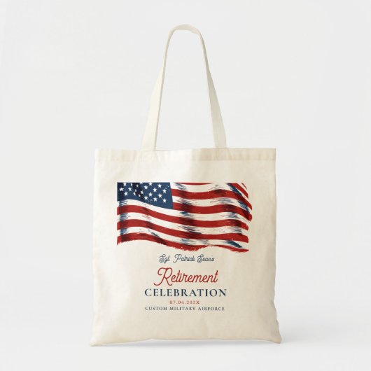 Tote Bag Drapeau américain moderne 4 juillet retraite de l' (Devant)