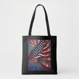 Tote Bag Drapeau Américain Patriotique Fractal