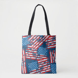 Tote Bag Drapeau américain peint Motif