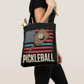 Tote Bag Drapeau américain Pickleball (De près)