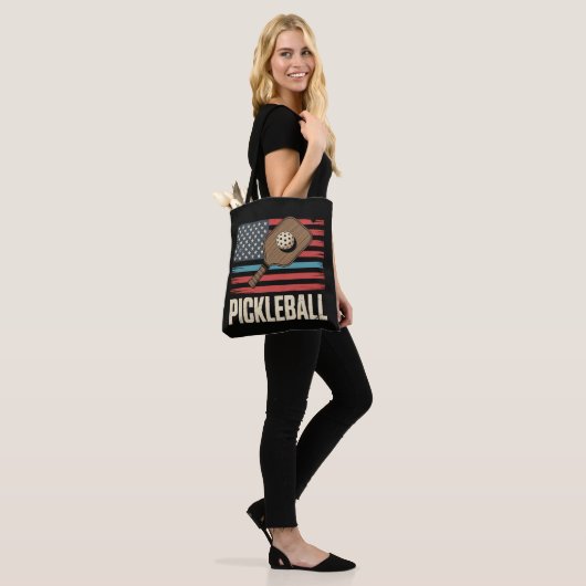 Tote Bag Drapeau américain Pickleball (Sur le modèle)