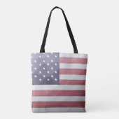 Tote Bag Drapeau américain Rouge Blanc Bleu Maillon géométr (Dos)