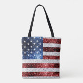 Tote Bag drapeau américain rouge blanc brillant parties sci (Dos)