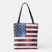 Tote Bag Drapeau américain rouge et bleu parties scintillan (Dos)