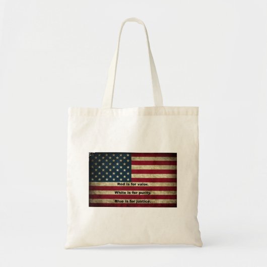 Tote Bag Drapeau américain - Signification des couleurs (Devant)