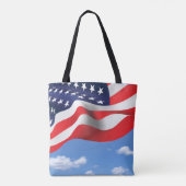 Tote Bag Drapeau Américain Sur Sky (Dos)