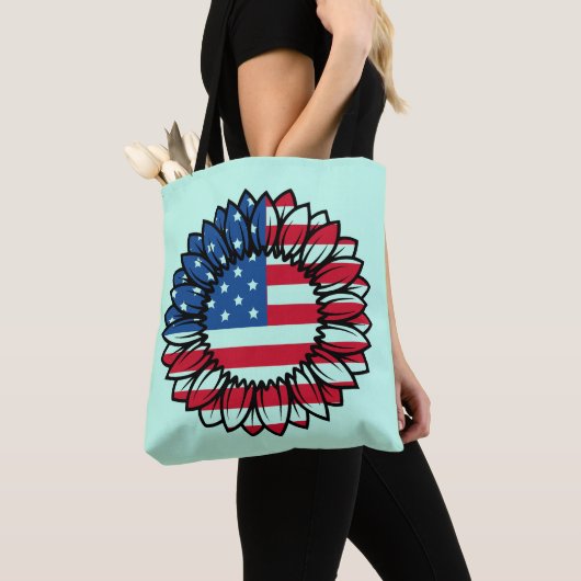 Tote Bag Drapeau américain Tournesol-32222 (De près)