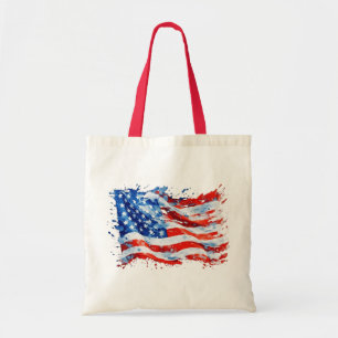 Tote Bag Drapeau américain USA Aquarelle 4 juillet