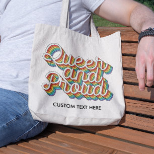 Tote Bag Drapeau arc-en-ciel esthétique '70 QUEER ET FIÈRE