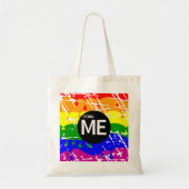 Tote Bag Drapeau Arc-En-Ciel Gay Né Ainsi (Devant)