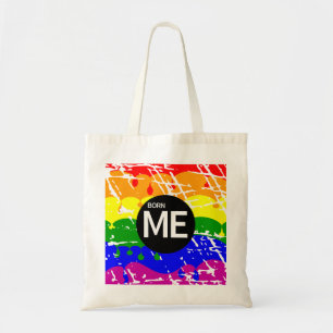 Tote Bag Drapeau Arc-En-Ciel Gay Né Ainsi