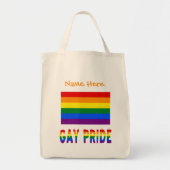 Tote Bag Drapeau arc-en-ciel gay pride orange personnalisé (Devant)