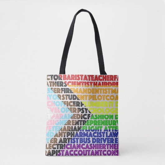 Tote Bag Drapeau arc-en-ciel progressiste LGBT Script gay (Devant)