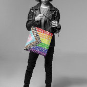 Tote Bag Drapeau arc-en-ciel progressiste LGBT Script gay
